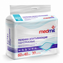 Пеленки впитывающие одноразовые Медмил (MEDMIL) Оптима 60х40 см 30 шт