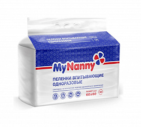 Пеленки впитывающие одноразовые My Nanny 60х60 см 30 шт