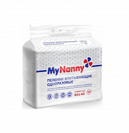 Пеленки впитывающие одноразовые My Nanny 60х40 см 30 шт